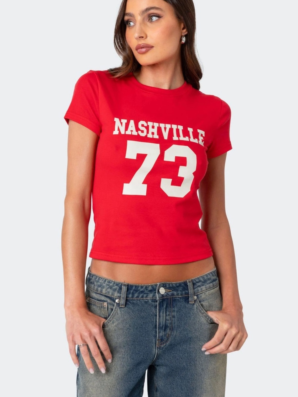 Edikted Red Nashville 73 T-Shirt